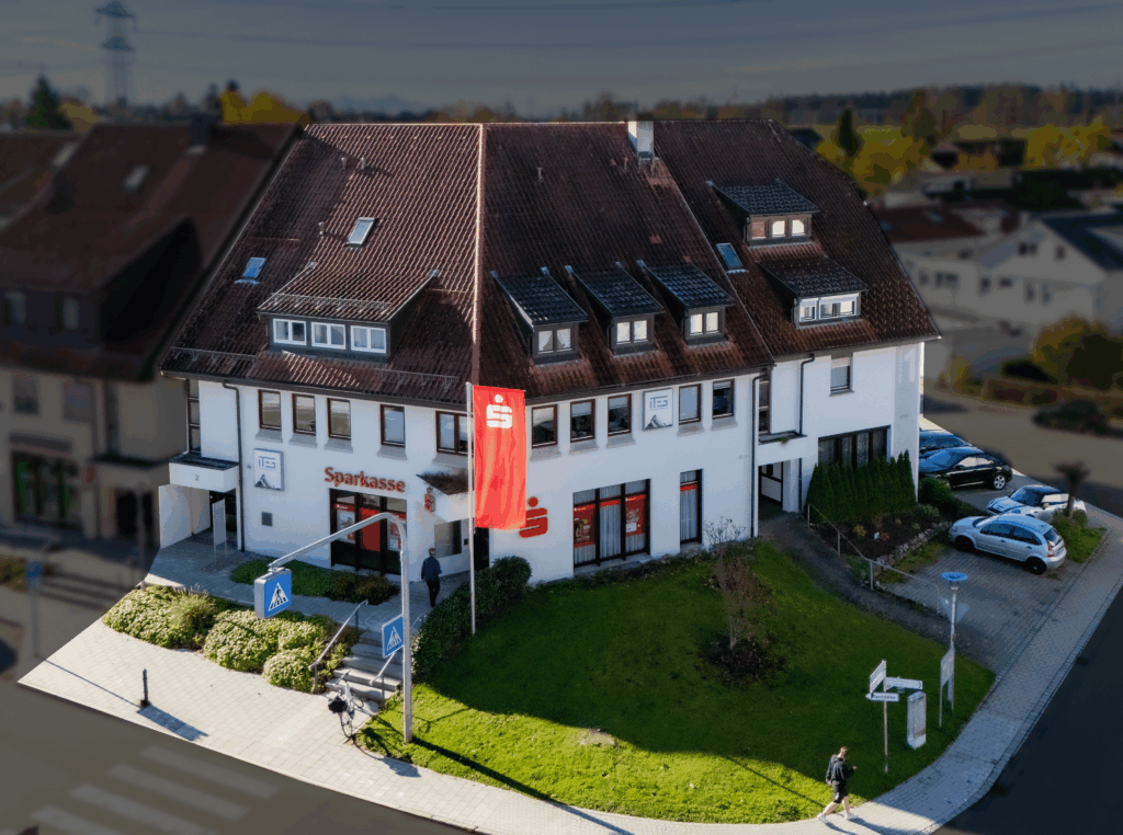 Geschäftshaus Drohnenbild in Grünkraut